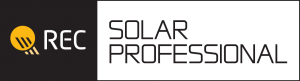REC logo on the left with 'Solar Professional' written in bold black on the right hand side